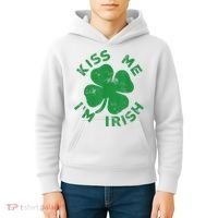 Kiss Me I'm Irish Funny Saint Patrick Day Kids Hoodie thumb 4