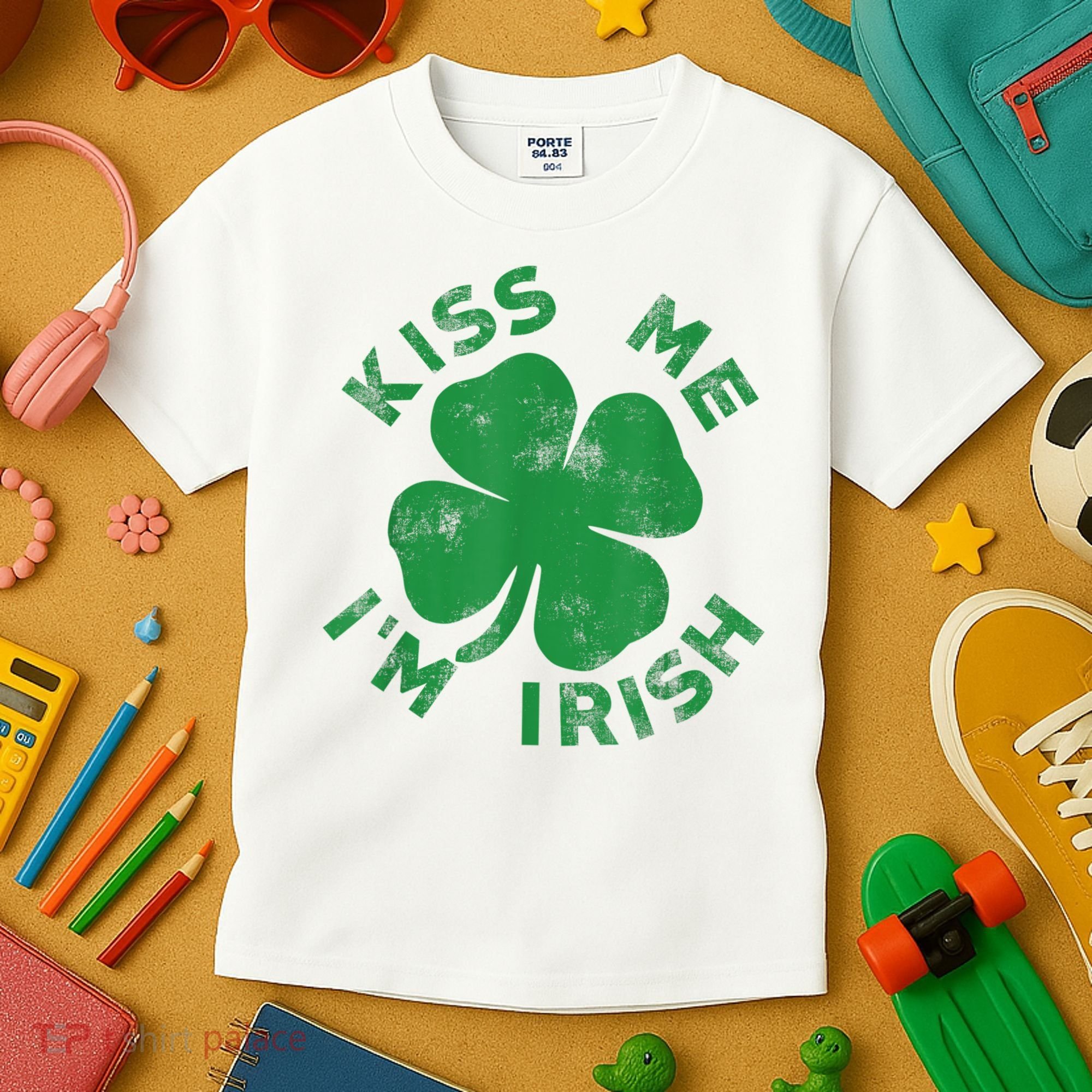 Kiss Me I'm Irish Funny Saint Patrick Day Kids T-Shirt