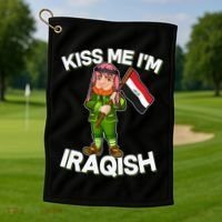Kiss Me I'm Iraqish Golf Towel thumb 1