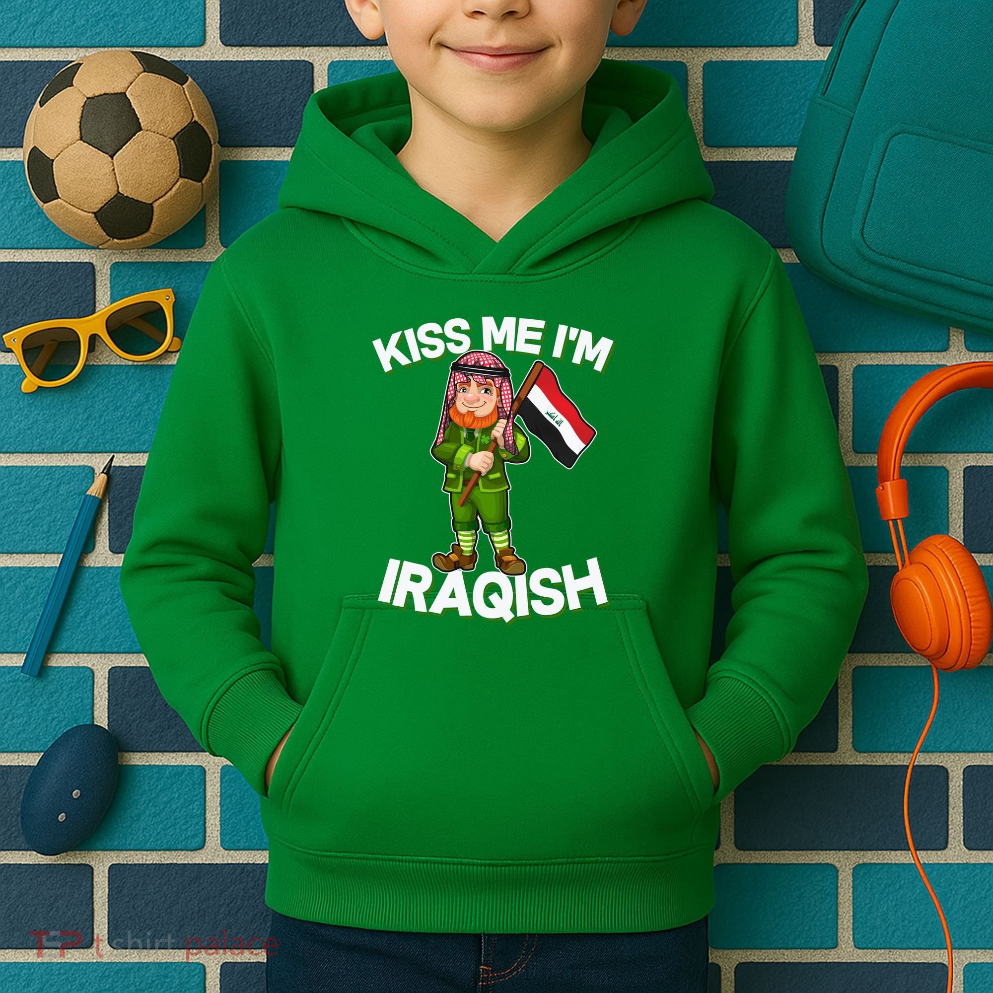 Kiss Me I'm Iraqish Kids Hoodie
