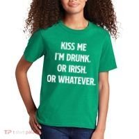 KISS ME Im Drunk Or IRISH Or Whatever Funny St Patricks Day Gift Kids T-Shirt thumb 2