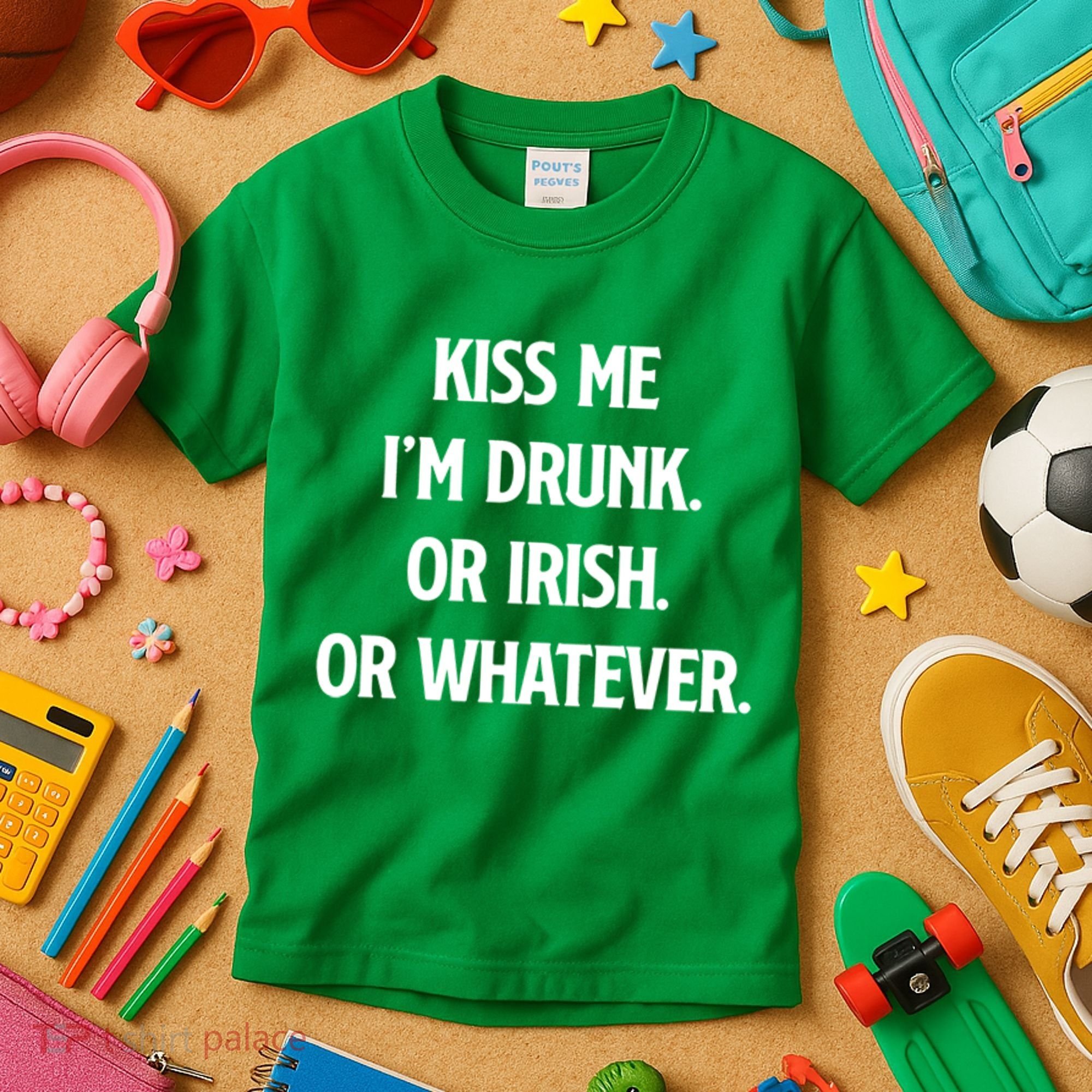 KISS ME Im Drunk Or IRISH Or Whatever Funny St Patricks Day Gift Kids T-Shirt