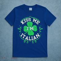 Kiss Me I'm Italian St Patricks Day Funny Shamrock Flag Cute Gift T-Shirt thumb 5