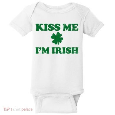 Kiss Me Im Irish St Patricks Day Baby Bodysuit