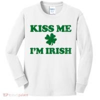 Kiss Me Im Irish St Patricks Day Kids Long Sleeve Shirt thumb 0
