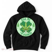 Kiss Me I'm Highrish St Patrick's Day Weed Stoner Hoodie thumb 0