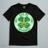 Kiss Me I'm Highrish St Patrick's Day Weed Stoner T-Shirt thumb 5