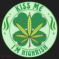 Kiss Me I'm Highrish St Patrick's Day Weed Stoner Beanie thumb 2
