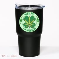 Kiss Me I'm Highrish St Patrick's Day Weed Stoner Tumbler thumb 0