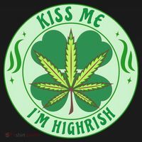 Kiss Me I'm Highrish St Patrick's Day Weed Stoner Ornament thumb 1