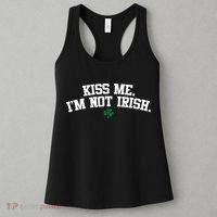 Kiss Me I'm Not Irish St Patricks Day Gifts Shamrock Women's Tank Top thumb 3