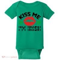 Kiss Me I'm Irish Funny St Patricks Day Baby Bodysuit thumb 0