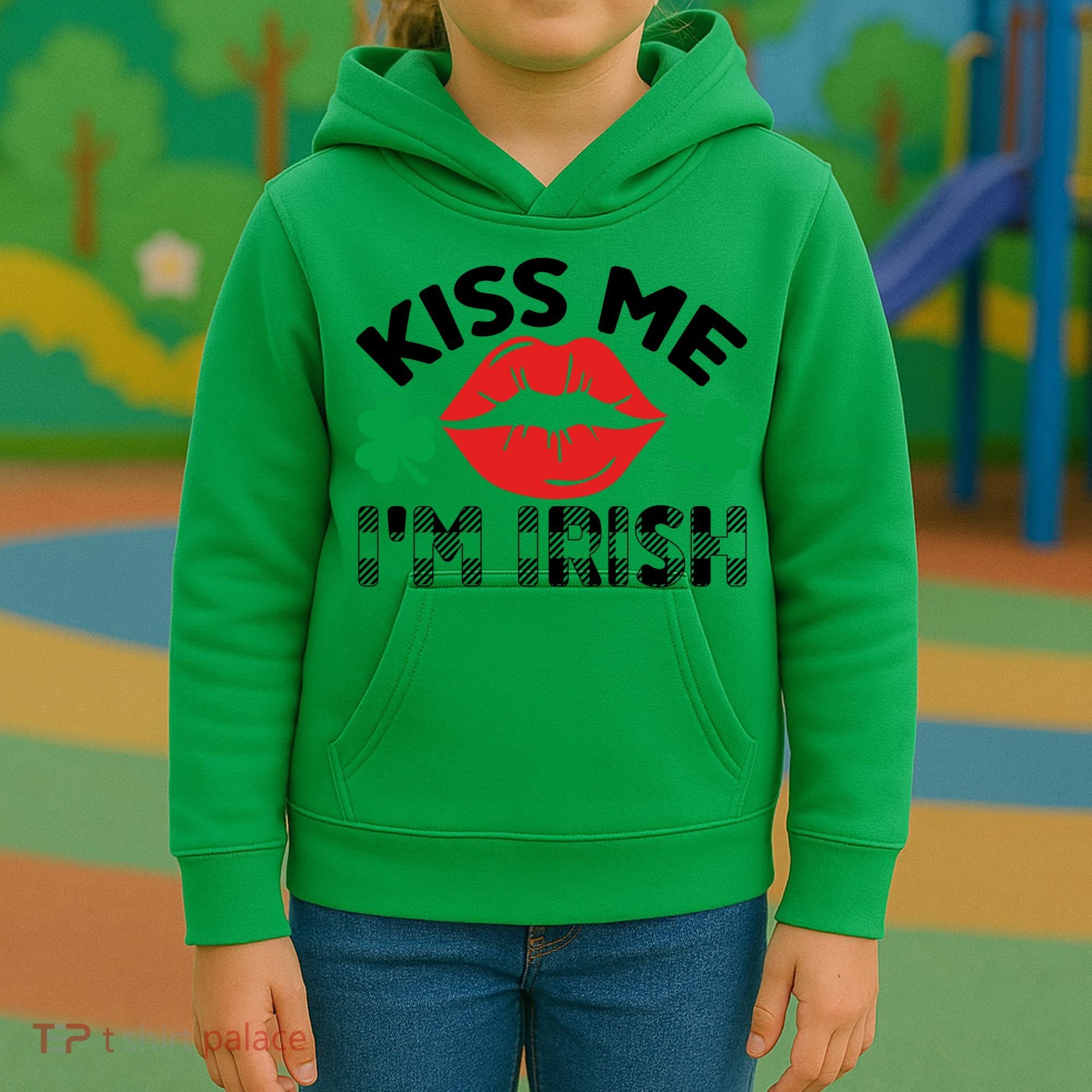 Kiss Me I'm Irish Funny St Patricks Day Kids Hoodie