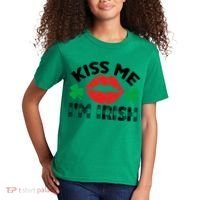 Kiss Me I'm Irish Funny St Patricks Day Kids T-Shirt thumb 2