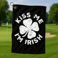 Kiss Me I'm Irish TShirt Saint Patrick Day Shirt Golf Towel thumb 1