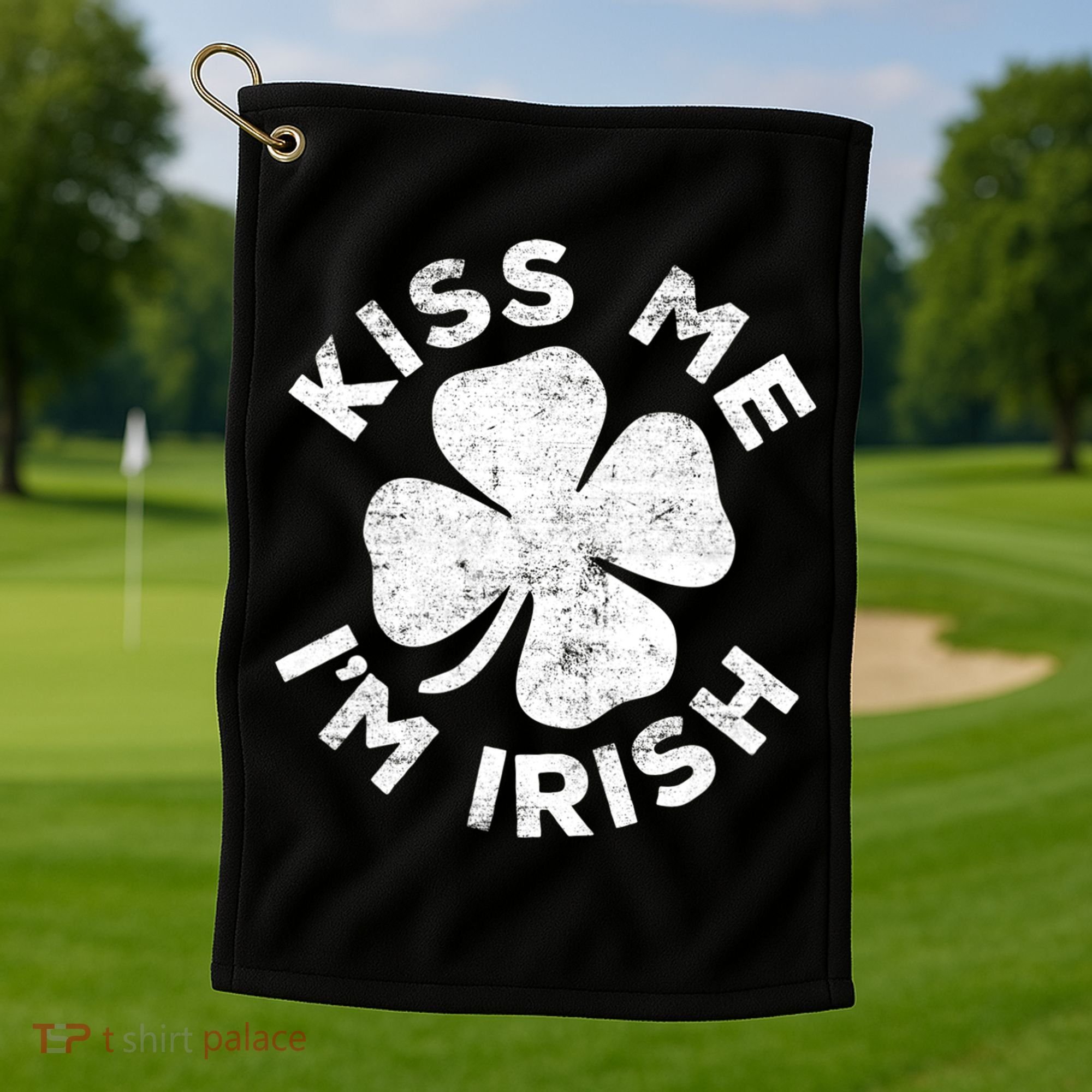 Kiss Me I'm Irish TShirt Saint Patrick Day Shirt Golf Towel