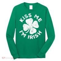Kiss Me I'm Irish TShirt Saint Patrick Day Shirt Long Sleeve Shirt thumb 0