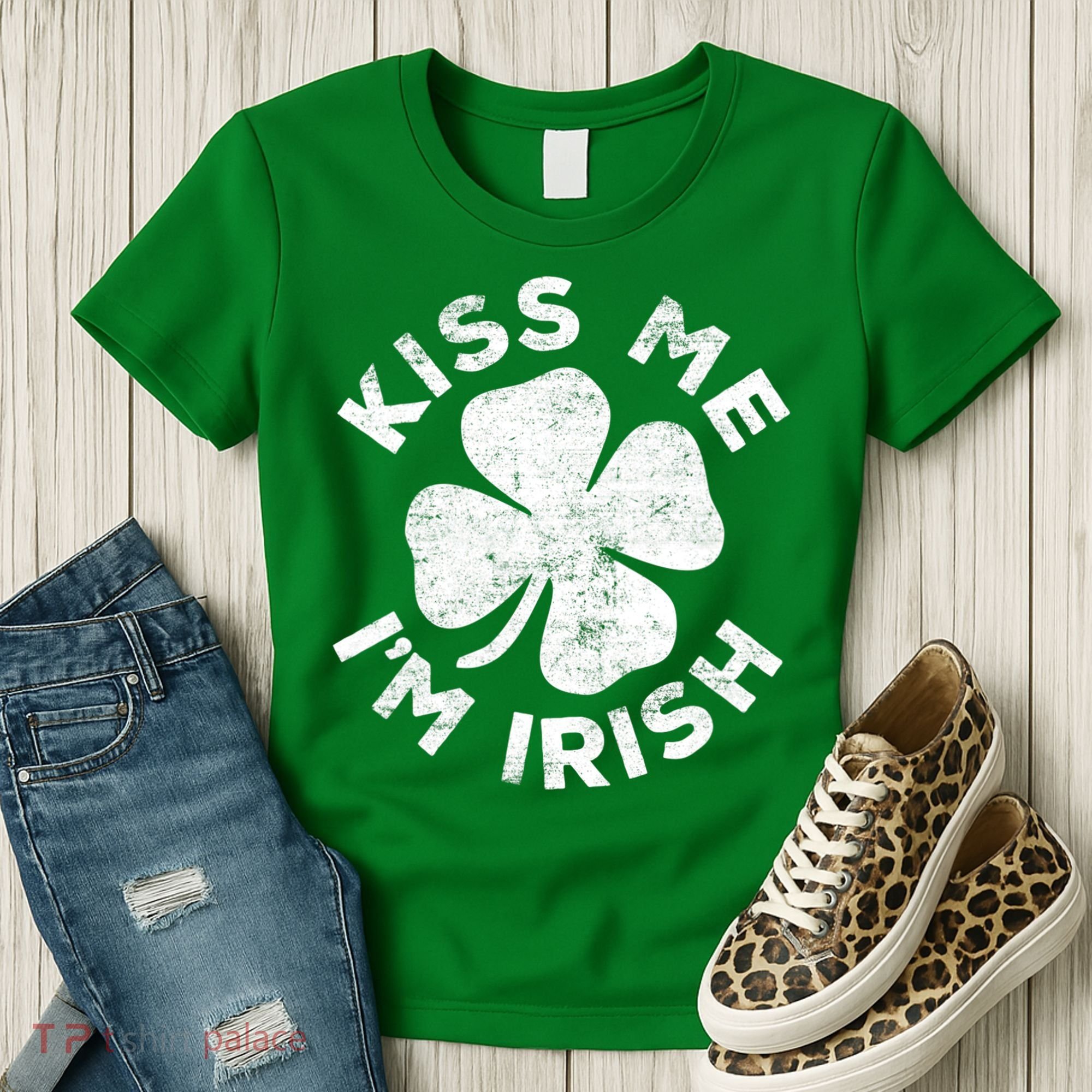 Kiss Me I'm Irish TShirt Saint Patrick Day Shirt Women's T-Shirt
