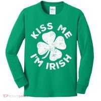 Kiss Me I'm Irish TShirt Saint Patrick Day Shirt Kids Long Sleeve Shirt thumb 0