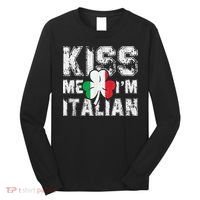 Kiss Me I'm Italian Shirt Great Saint Patrick's Day Long Sleeve Shirt thumb 0