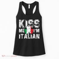 Kiss Me I'm Italian Shirt Great Saint Patrick's Day Women's Tank Top thumb 0