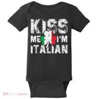 Kiss Me I'm Italian Shirt Great Saint Patrick's Day Baby Bodysuit thumb 0