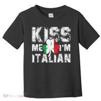 Kiss Me I'm Italian Shirt Great Saint Patrick's Day Toddler T-Shirt thumb 0