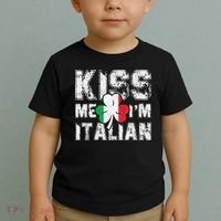 Kiss Me I'm Italian Shirt Great Saint Patrick's Day Toddler T-Shirt thumb 2