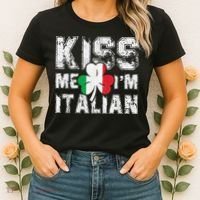 Kiss Me I'm Italian Shirt Great Saint Patrick's Day Women's T-Shirt thumb 2