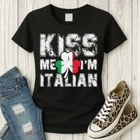 Kiss Me I'm Italian Shirt Great Saint Patrick's Day Women's T-Shirt thumb 3