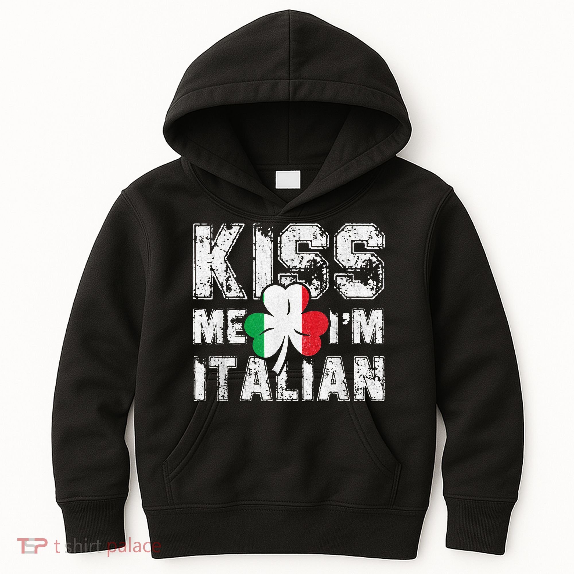 Kiss Me I'm Italian Shirt Great Saint Patrick's Day Kids Hoodie