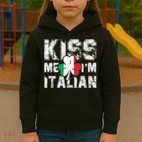 Kiss Me I'm Italian Shirt Great Saint Patrick's Day Kids Hoodie thumb 3
