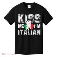 Kiss Me I'm Italian Shirt Great Saint Patrick's Day Kids T-Shirt thumb 0