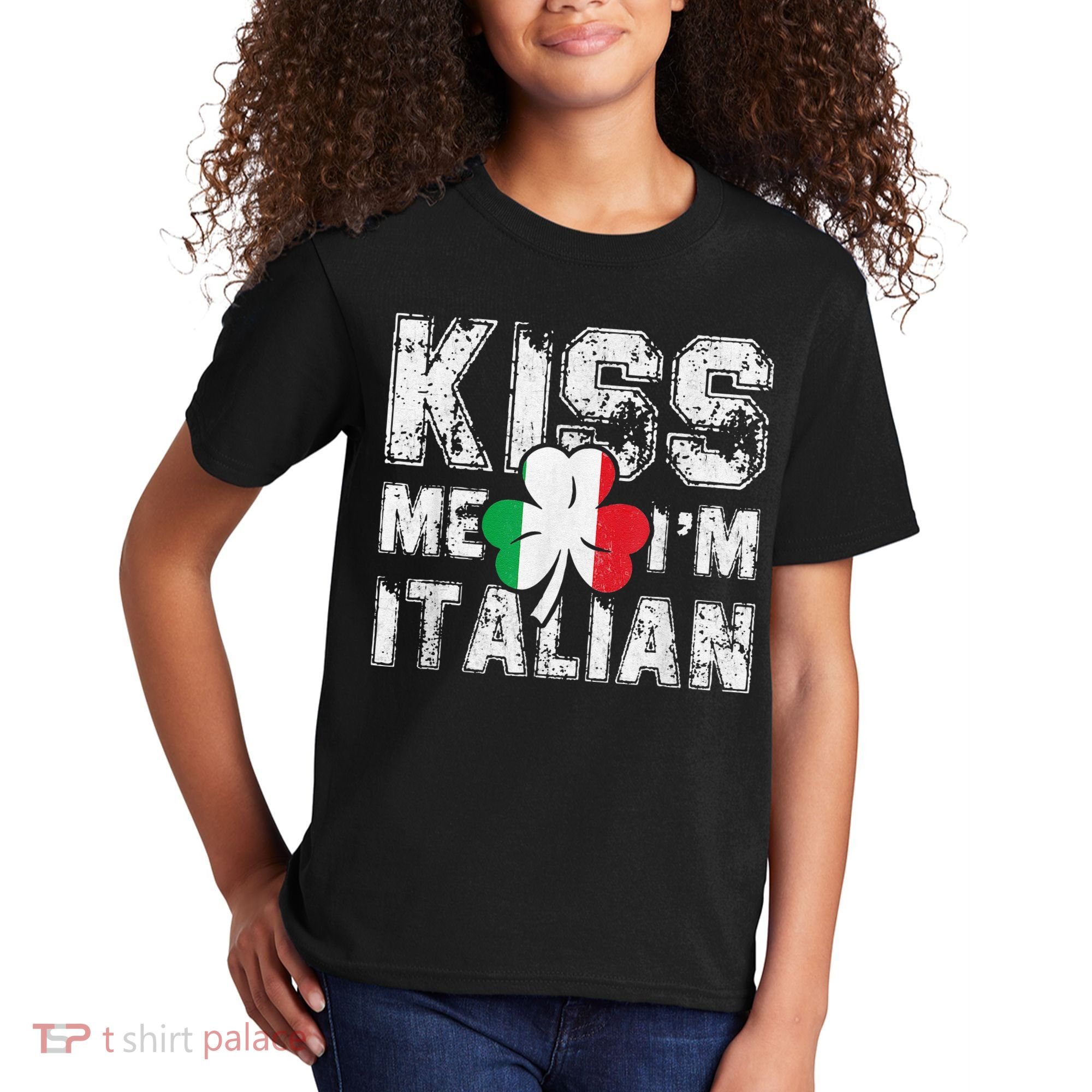 Kiss Me I'm Italian Shirt Great Saint Patrick's Day Kids T-Shirt