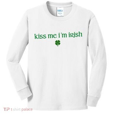 Kiss Me IM Irish Kids Long Sleeve Shirt