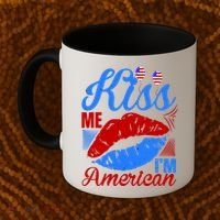 Kiss Me Im American Coffee Mug thumb 2