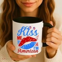 Kiss Me Im American Coffee Mug thumb 3