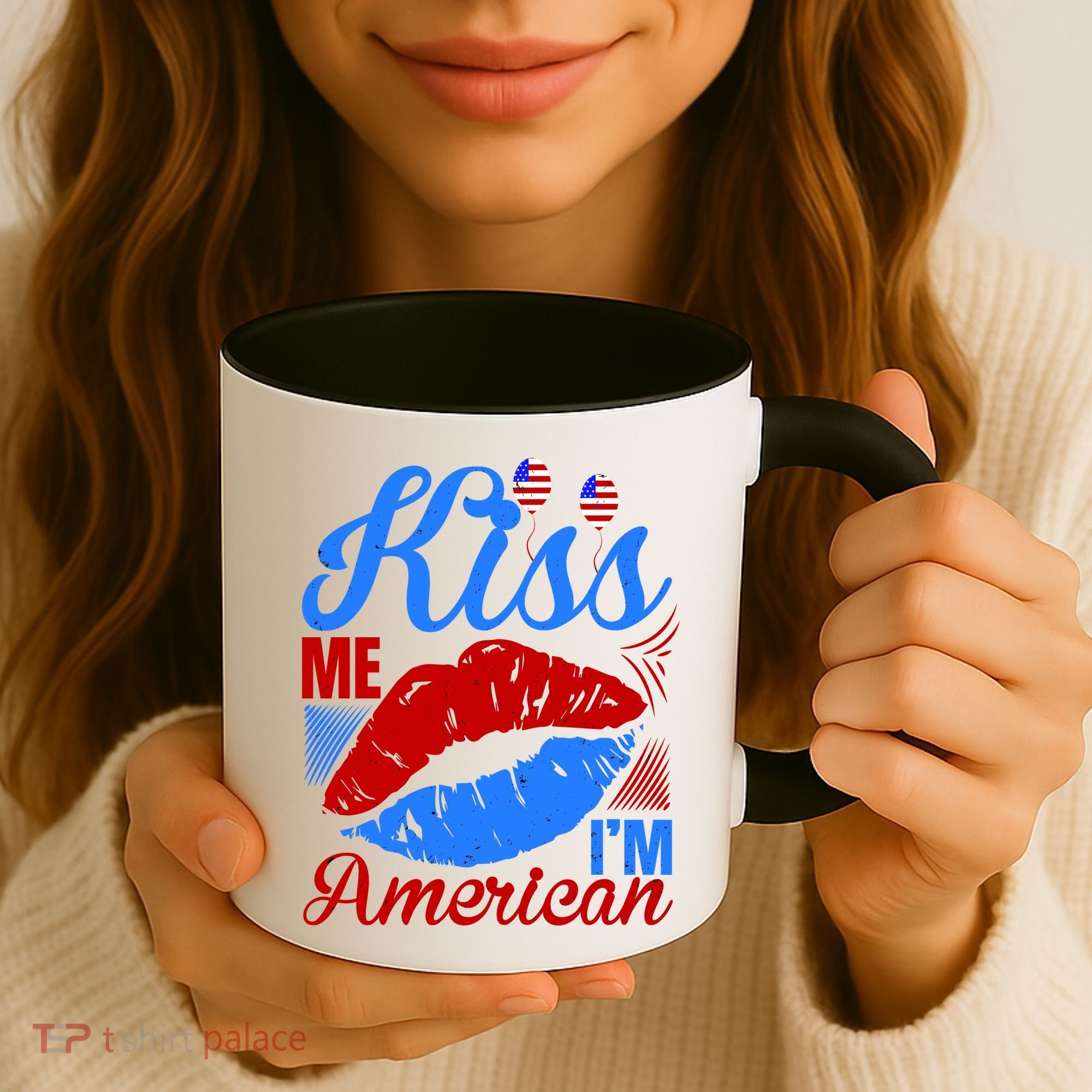 Kiss Me Im American Coffee Mug