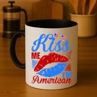 Kiss Me Im American Coffee Mug thumb 4