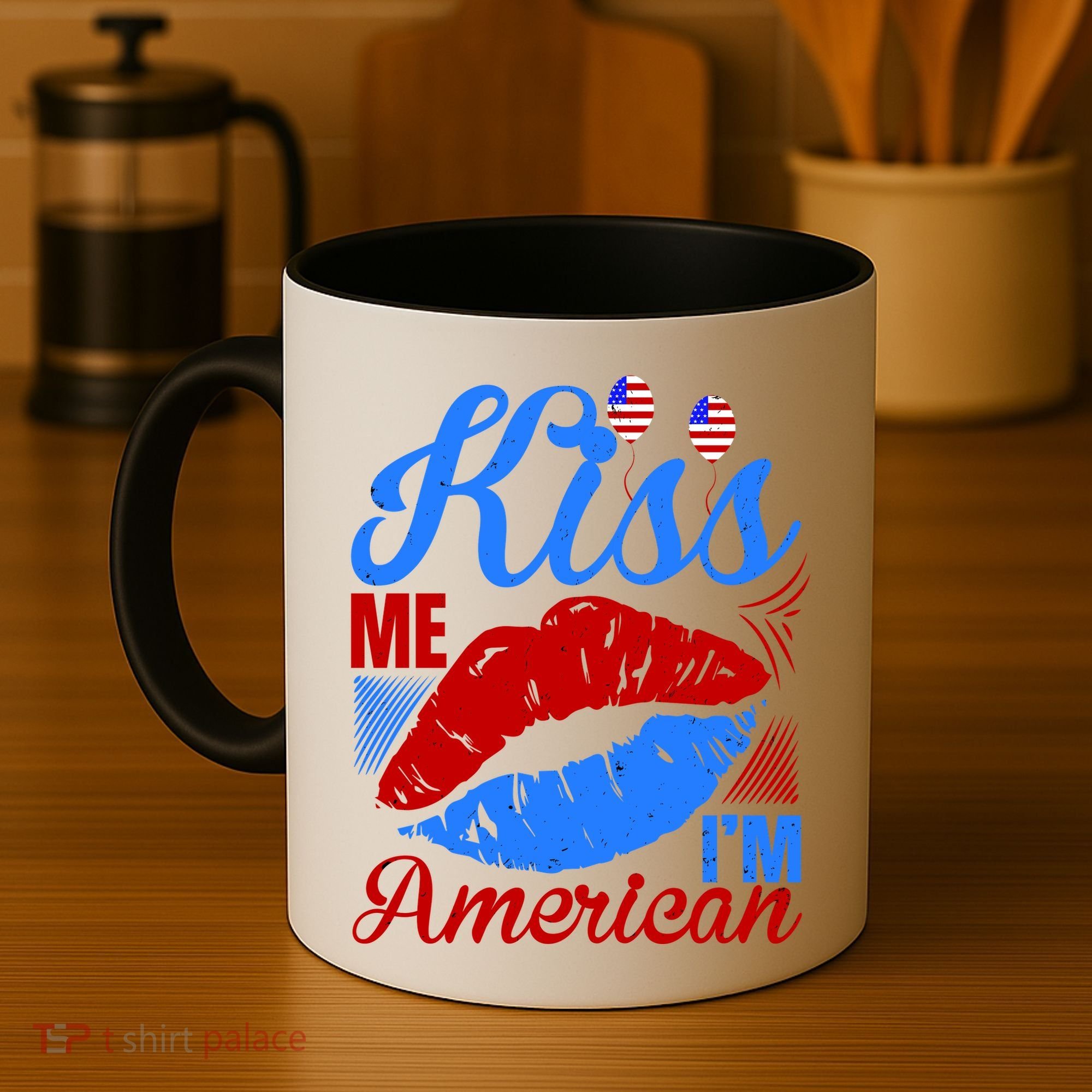 Kiss Me Im American Coffee Mug