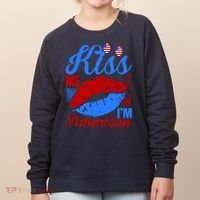 Kiss Me Im American Women's Sweatshirt thumb 0