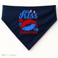 Kiss Me Im American USA-Made Doggie Bandana thumb 0