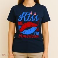 Kiss Me Im American T-Shirt thumb 4