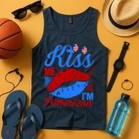 Kiss Me Im American Tank Top thumb 4