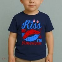 Kiss Me Im American Toddler T-Shirt thumb 2