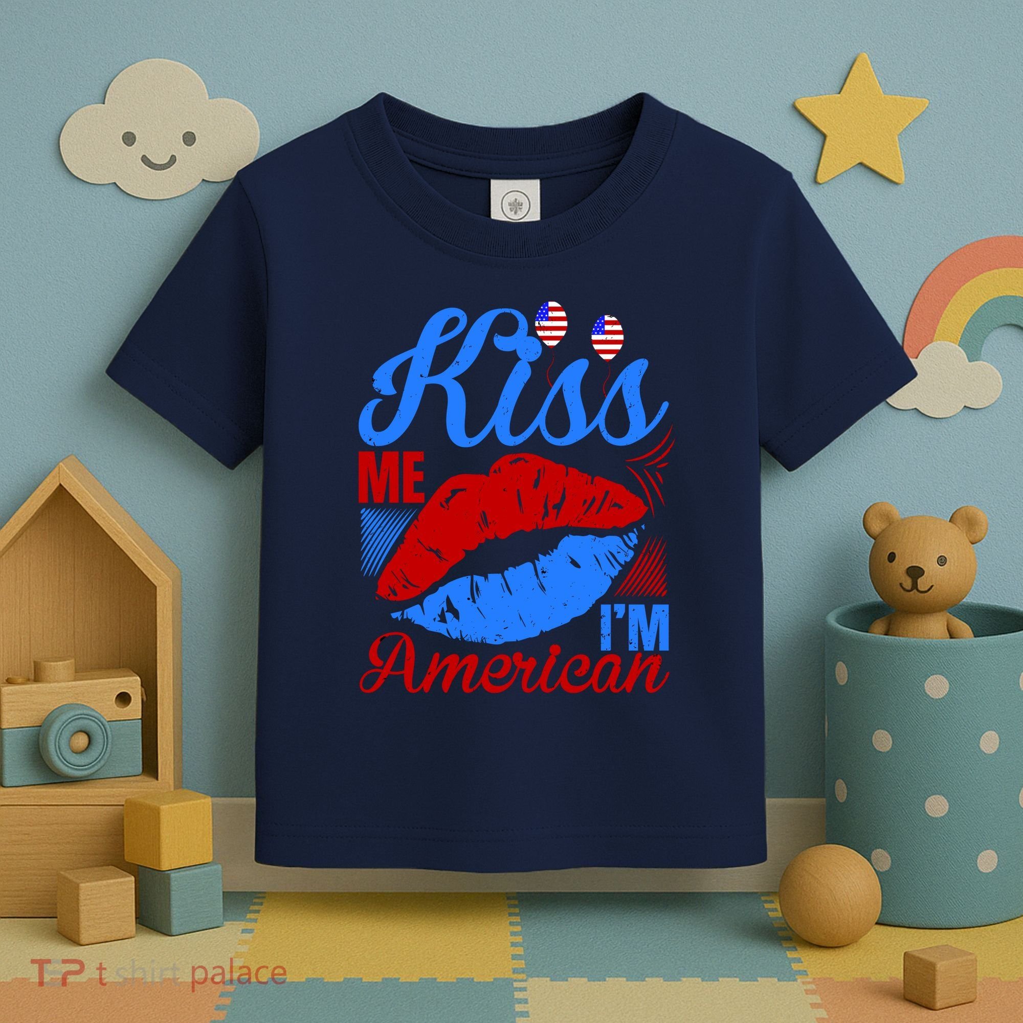 Kiss Me Im American Toddler T-Shirt