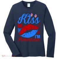 Kiss Me Im American Women's Long Sleeve Shirt thumb 0
