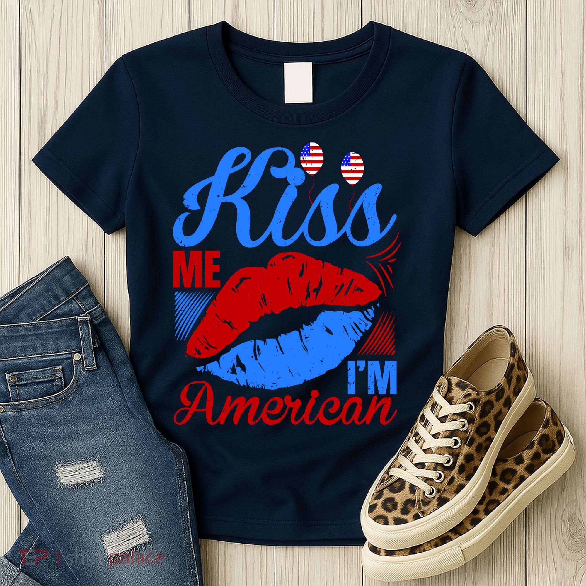 Kiss Me Im American Women's T-Shirt