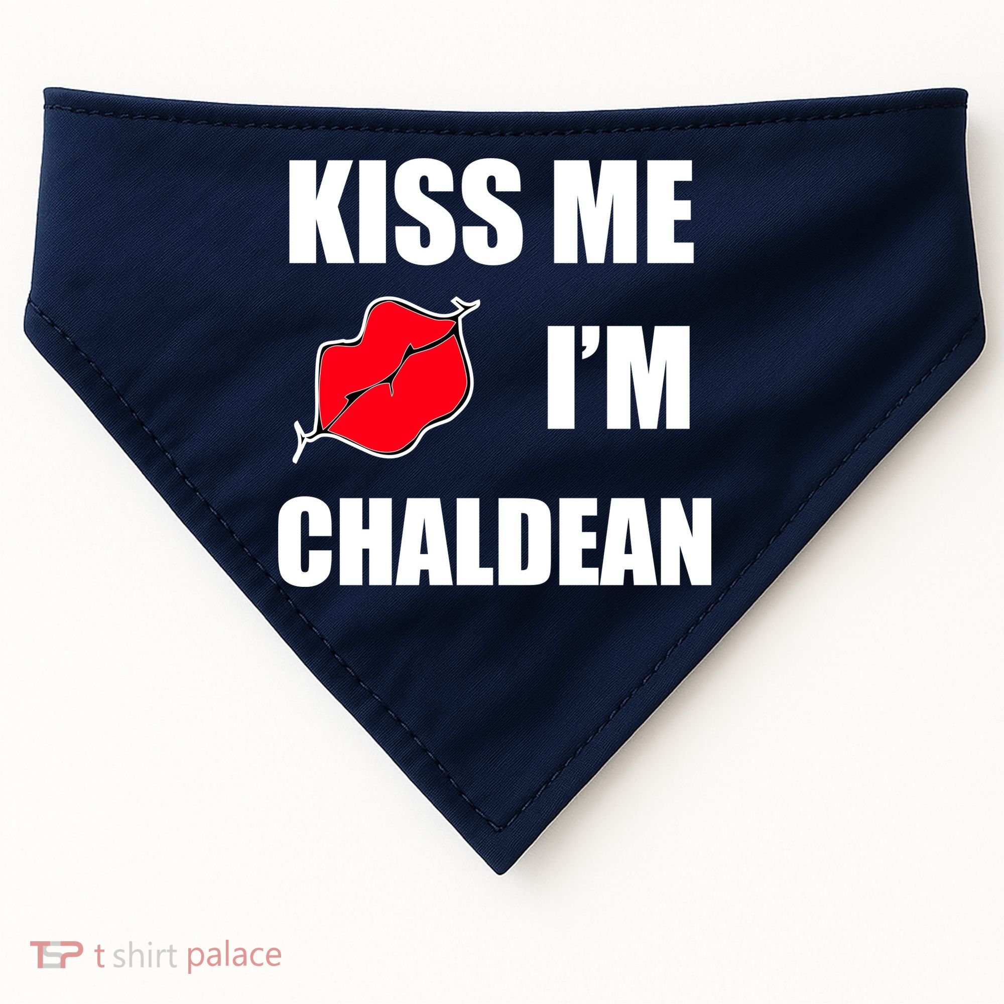 Kiss Me Im Chaldean USA-Made Doggie Bandana