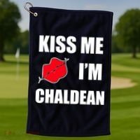 Kiss Me Im Chaldean Golf Towel thumb 1